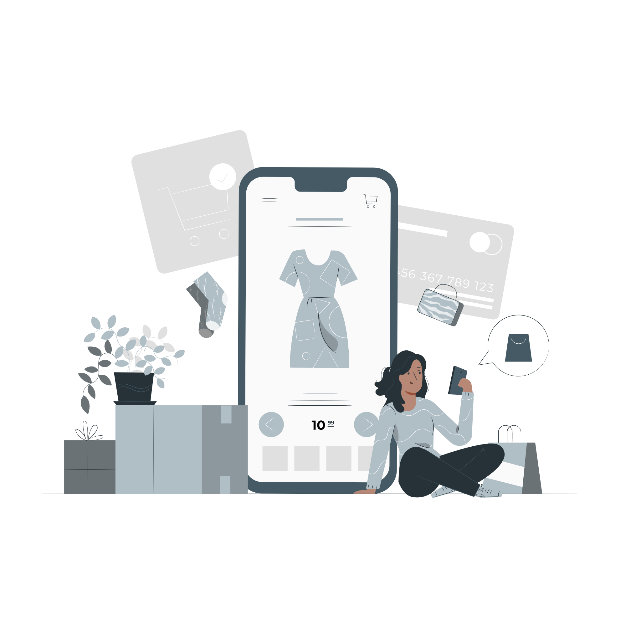 E-commerce Web Design Illustration